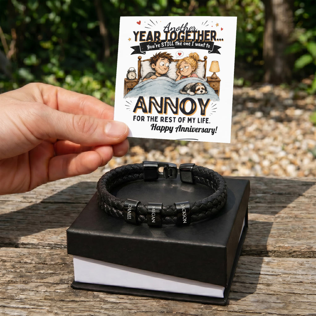 Men's personalized bracelet (Anniversary) - HUSBAND or DOMESTIC PARTNER