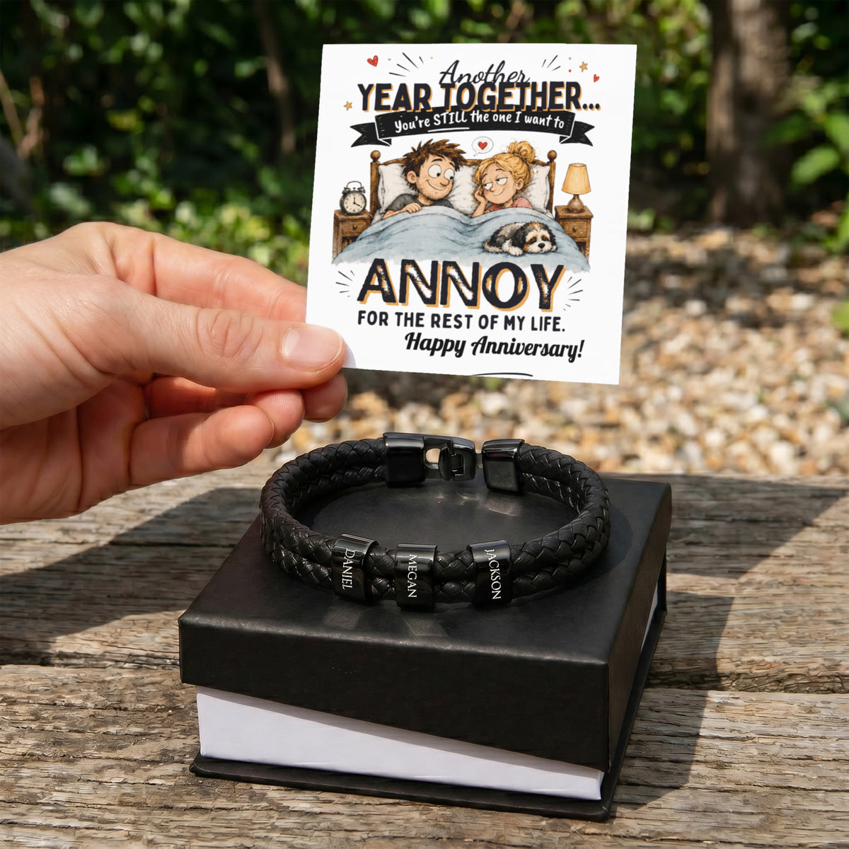 Men's personalized bracelet (Anniversary) - HUSBAND or DOMESTIC PARTNER