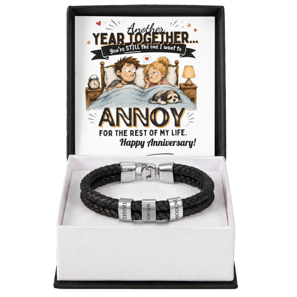 Men's personalized bracelet (Anniversary) - HUSBAND or DOMESTIC PARTNER