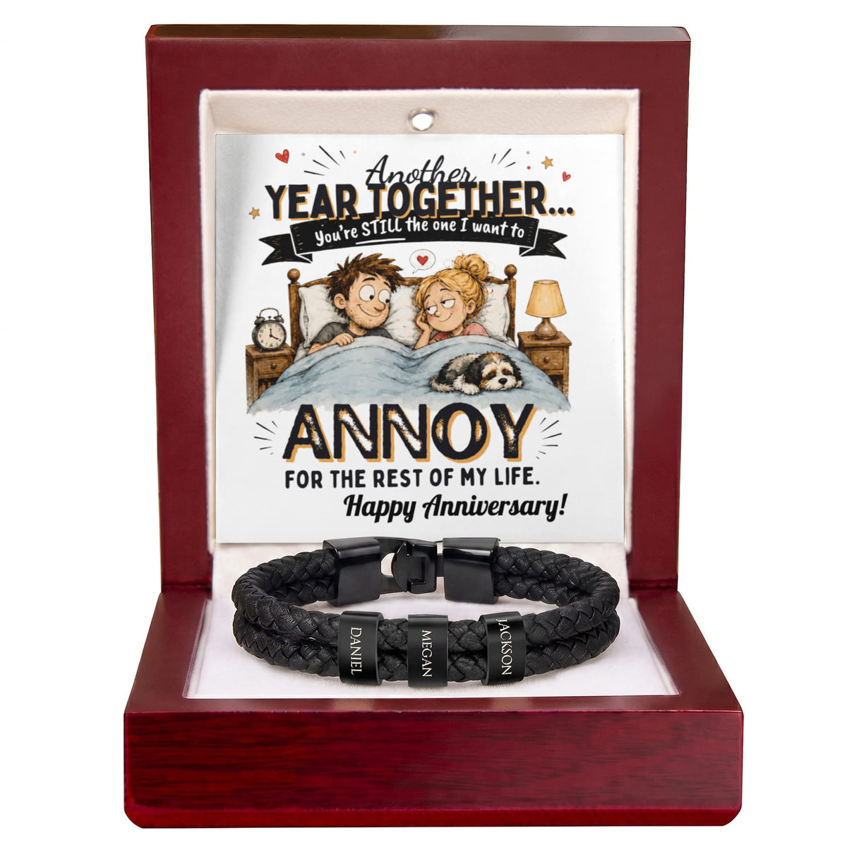 Men's personalized bracelet (Anniversary) - HUSBAND or DOMESTIC PARTNER