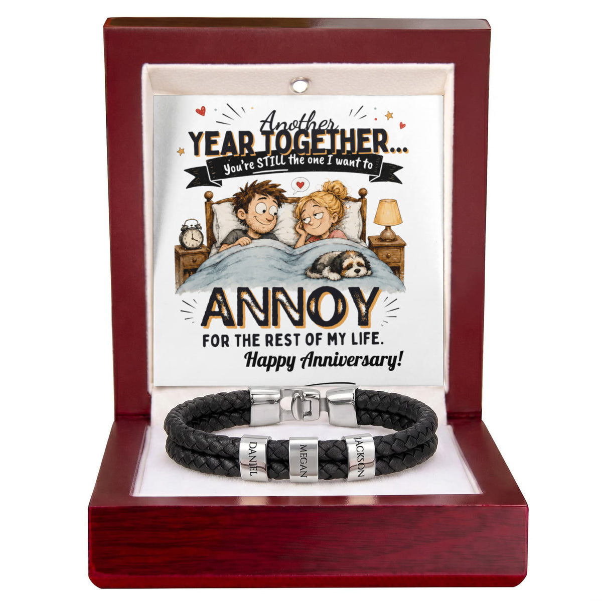 Men's personalized bracelet (Anniversary) - HUSBAND or DOMESTIC PARTNER