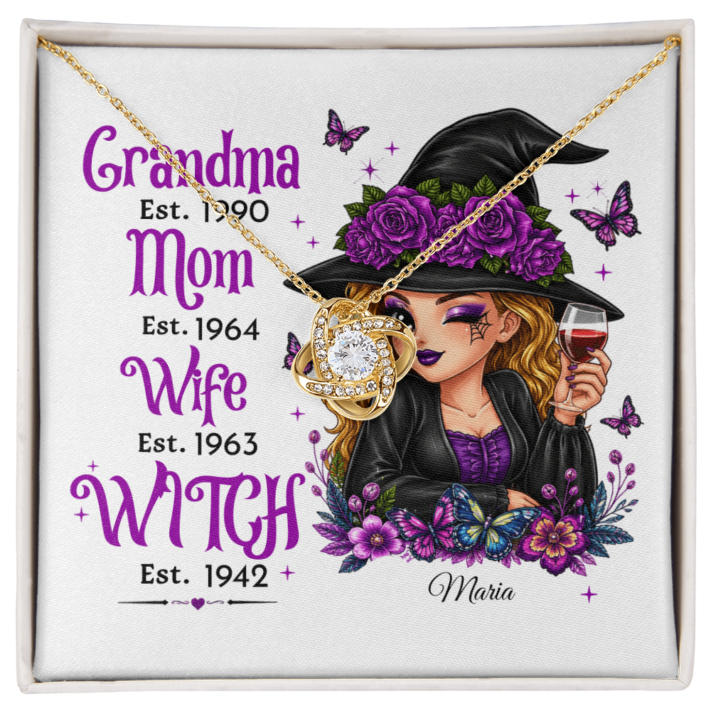 Love Knot necklace engraved MC - GRANDMA HALLOWEEN