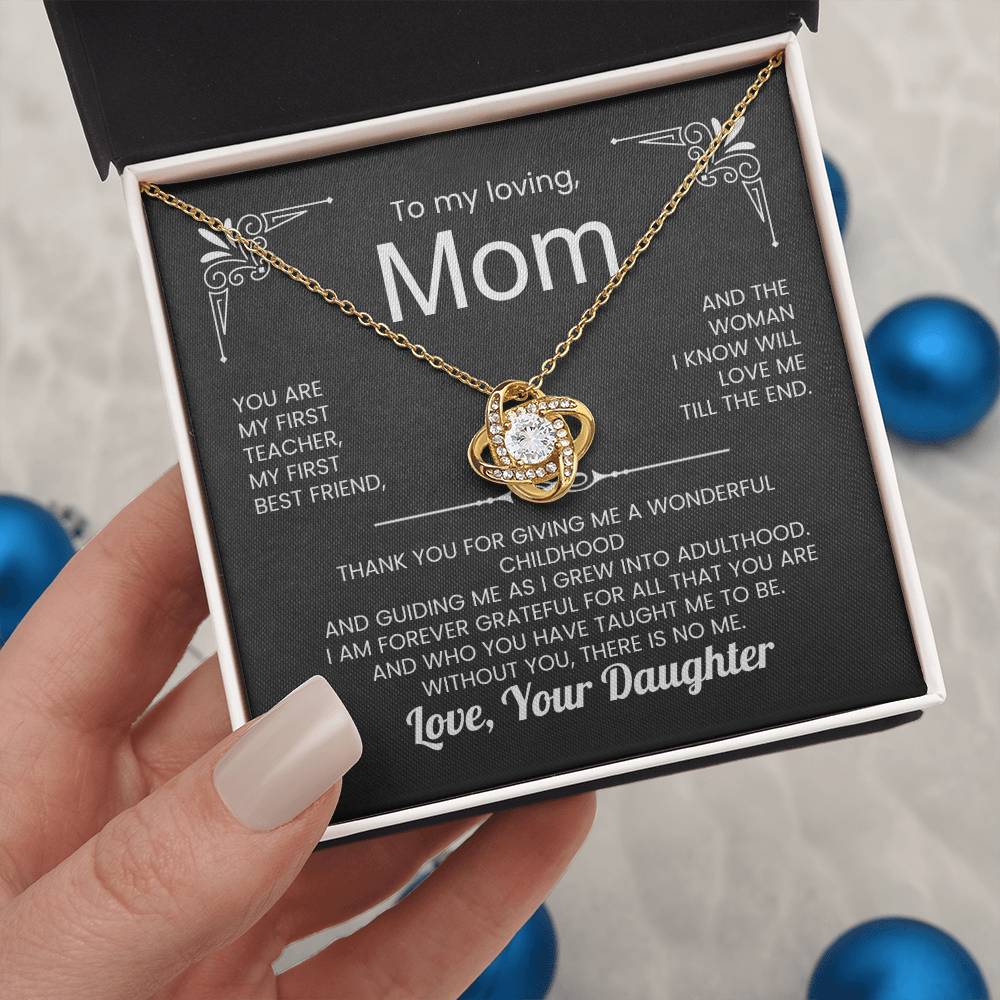 Love, knot necklace - TO: Mom  FROM: Daughter (ANY OCCASION)