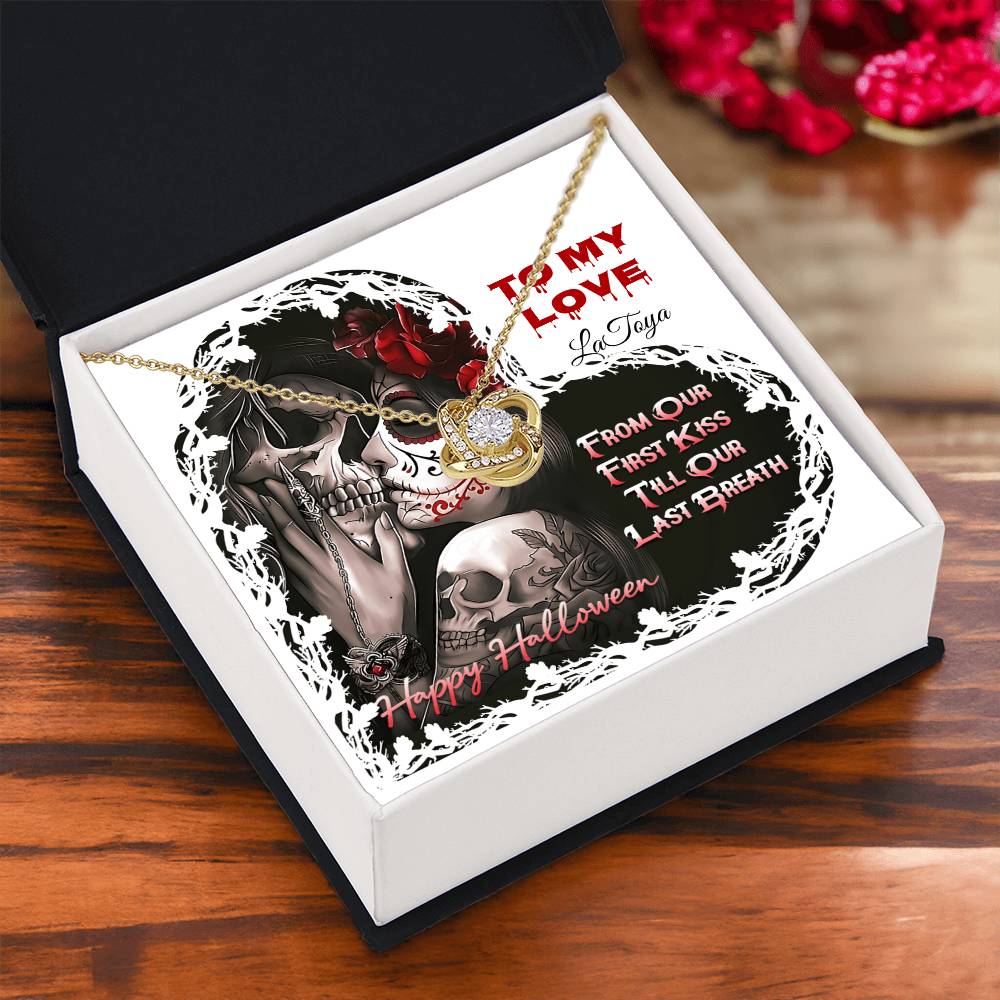 Love Knot necklace Personalized MC (romance - HALLOWEEN)