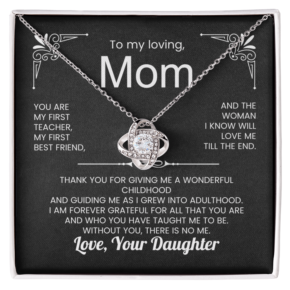 Love, knot necklace - TO: Mom  FROM: Daughter (ANY OCCASION)
