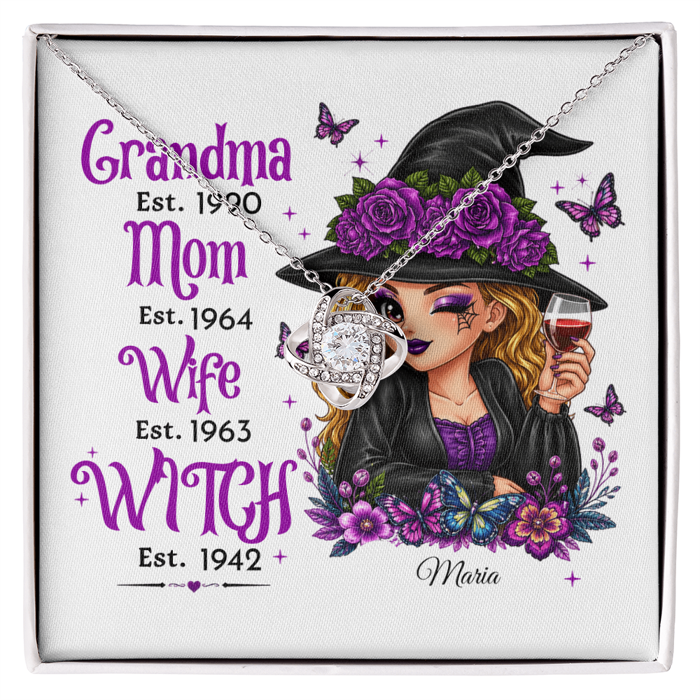 Love Knot necklace engraved MC - GRANDMA HALLOWEEN