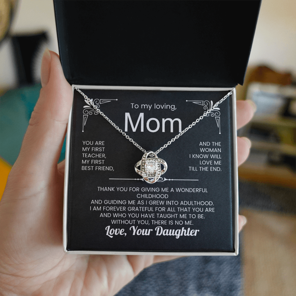 Love, knot necklace - TO: Mom  FROM: Daughter (ANY OCCASION)