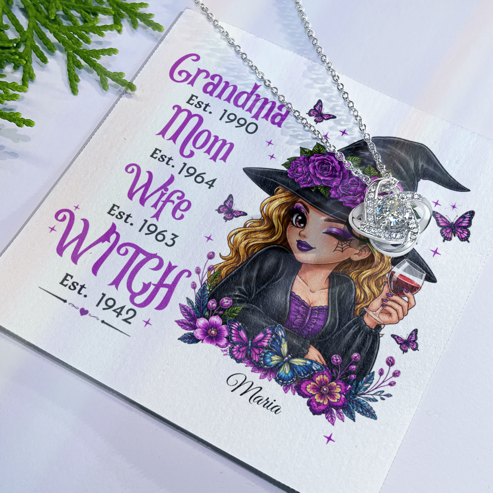 Love Knot necklace engraved MC - GRANDMA HALLOWEEN