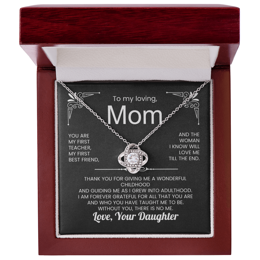 Love, knot necklace - TO: Mom  FROM: Daughter (ANY OCCASION)