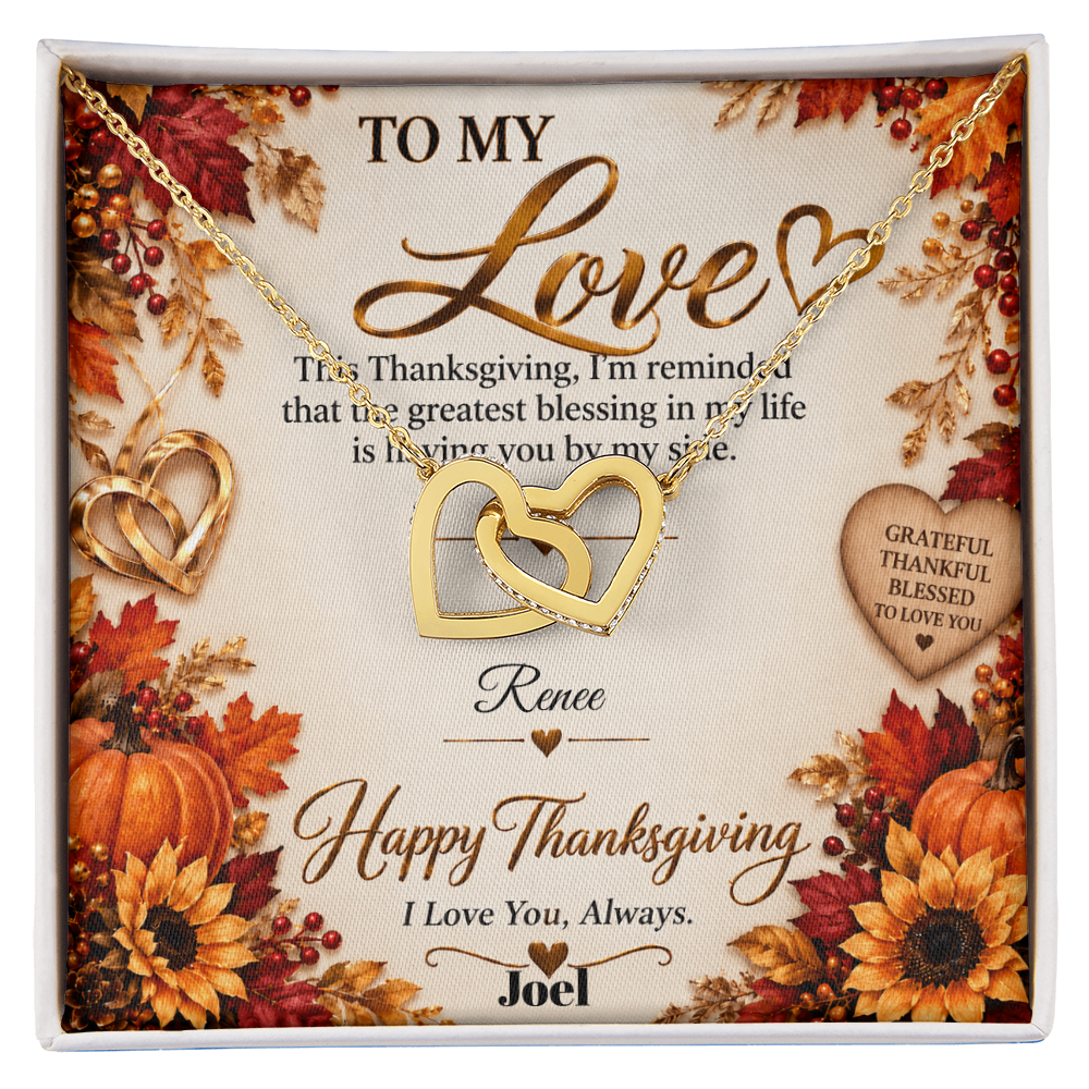 Interlocking Hearts necklace (Any relationship - THANKSGIVING)