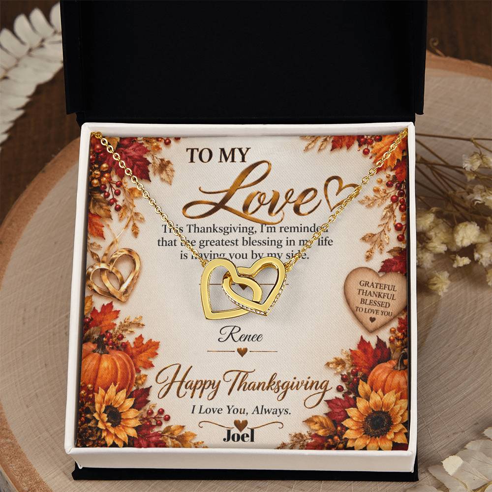 Interlocking Hearts necklace (Any relationship - THANKSGIVING)