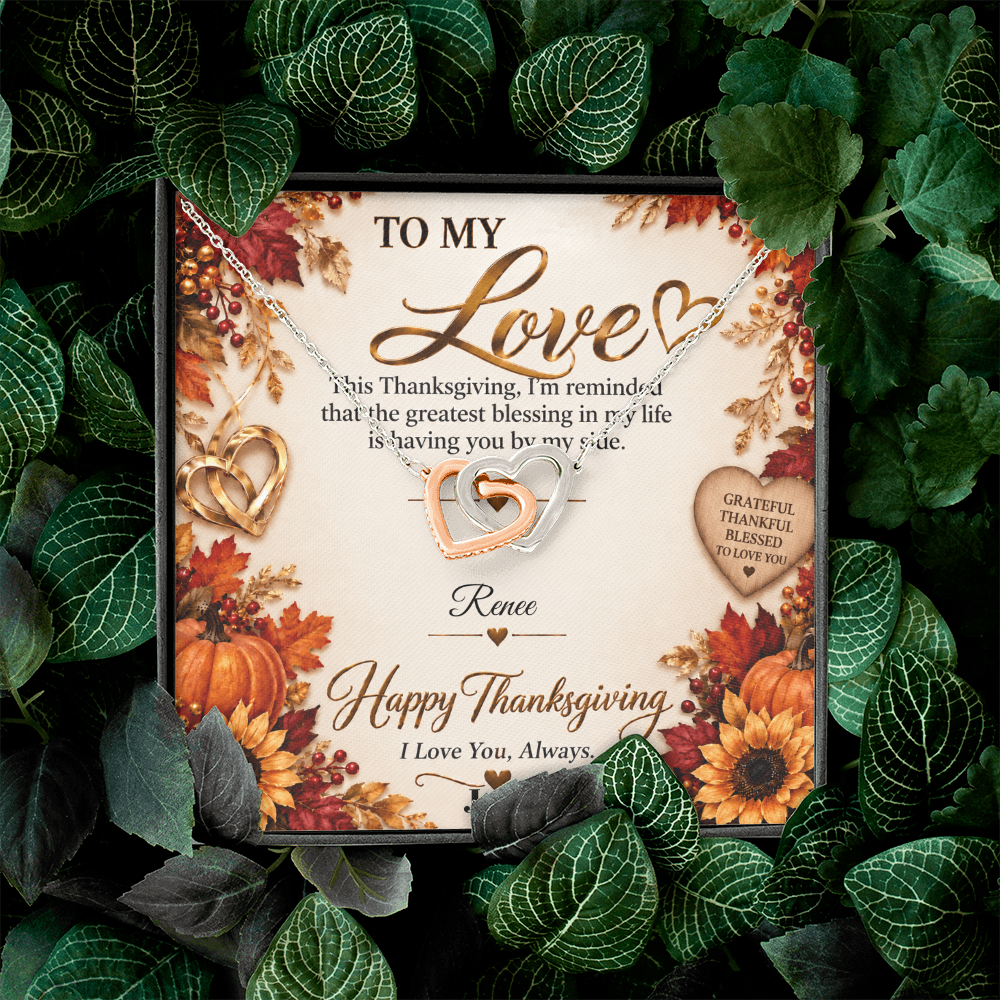 Interlocking Hearts necklace (Any relationship - THANKSGIVING)