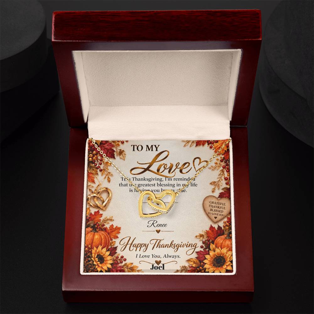 Interlocking Hearts necklace (Any relationship - THANKSGIVING)