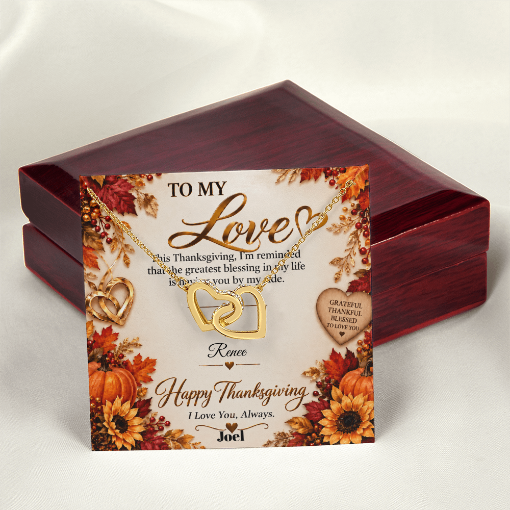 Interlocking Hearts necklace (Any relationship - THANKSGIVING)