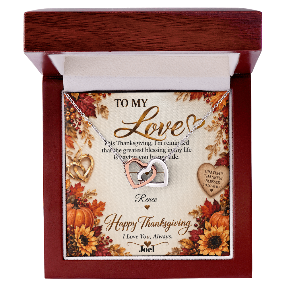 Interlocking Hearts necklace (Any relationship - THANKSGIVING)