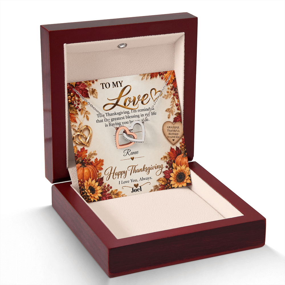 Interlocking Hearts necklace (Any relationship - THANKSGIVING)