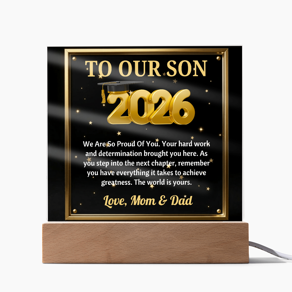 GRADUATION - Square Acrylic Plaque (TO OUR SON)