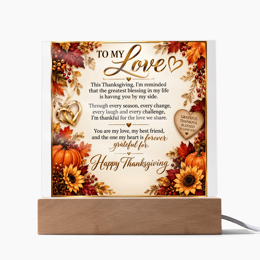 Square acrylic plaque - Romance & THANKSGIVING