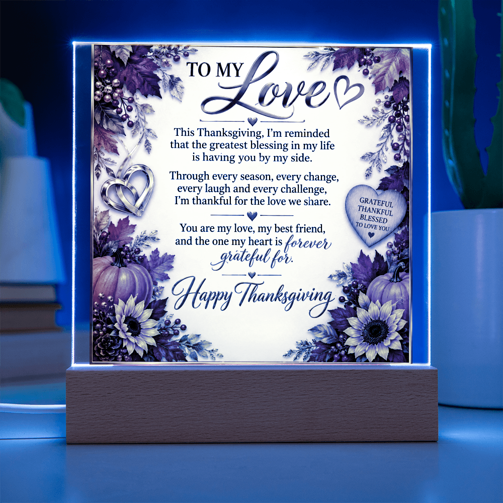Square acrylic plaque - Romance & THANKSGIVING
