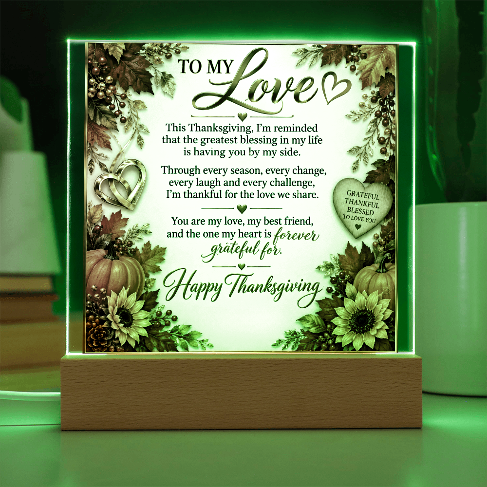 Square acrylic plaque - Romance & THANKSGIVING