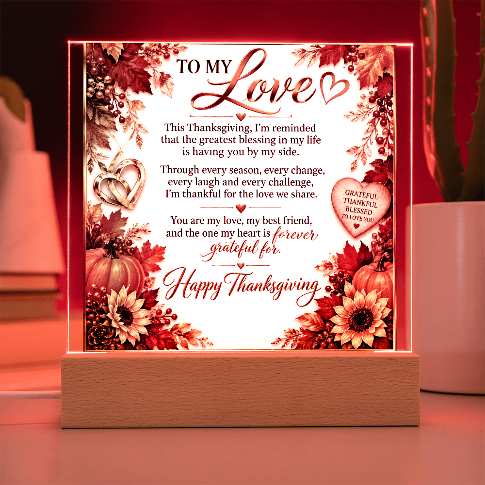 Square acrylic plaque - Romance & THANKSGIVING