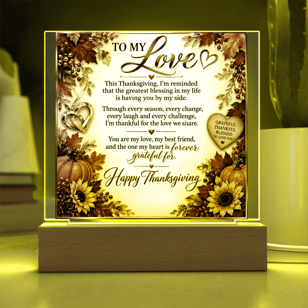 Square acrylic plaque - Romance & THANKSGIVING