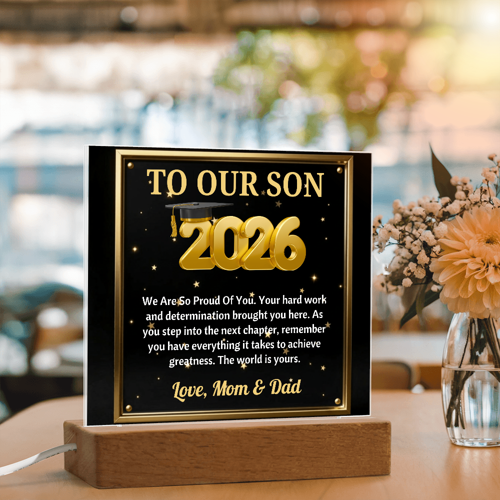 GRADUATION - Square Acrylic Plaque (TO OUR SON)