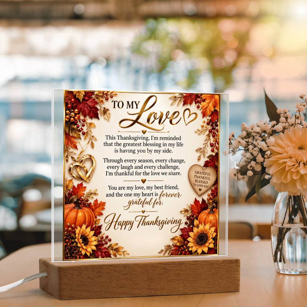 Square acrylic plaque - Romance & THANKSGIVING
