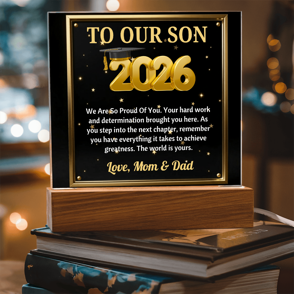 GRADUATION - Square Acrylic Plaque (TO OUR SON)