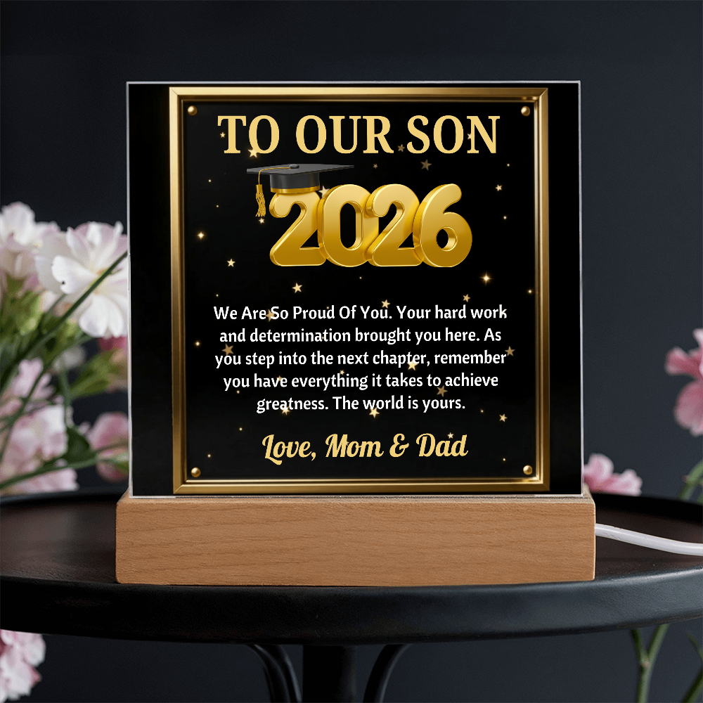 GRADUATION - Square Acrylic Plaque (TO OUR SON)