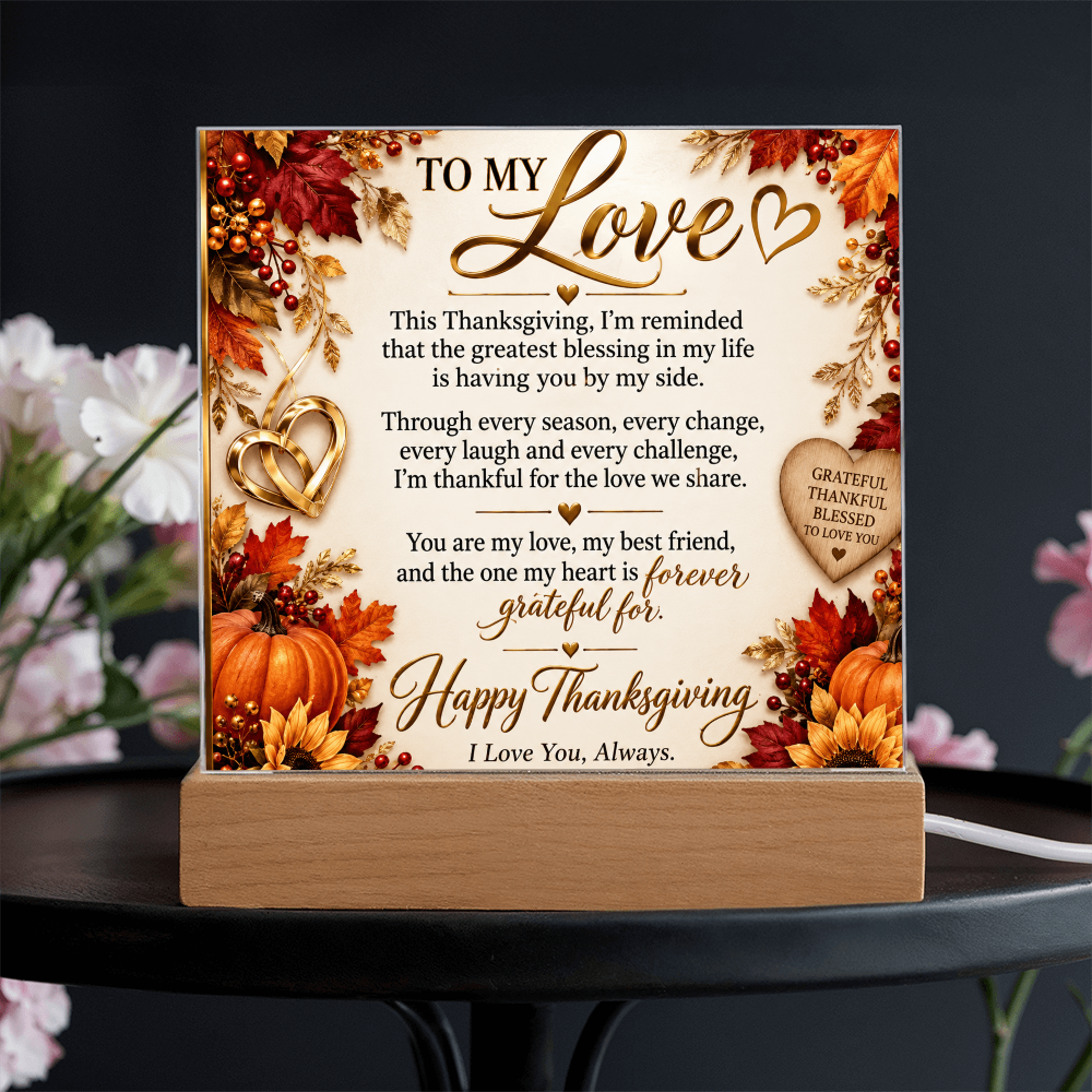 Square acrylic plaque - Romance & THANKSGIVING