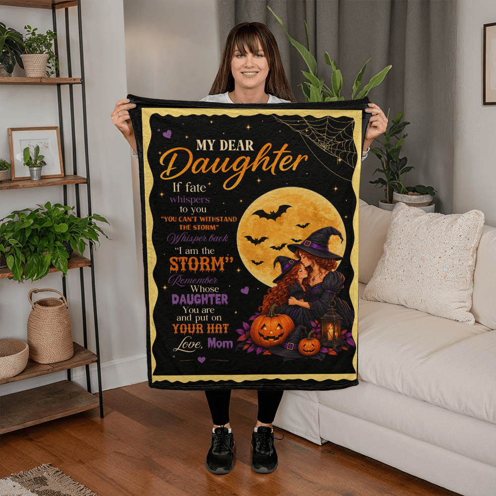 Coral Fleece Blanket - MY DEAR Daughter - HALLOWEEN