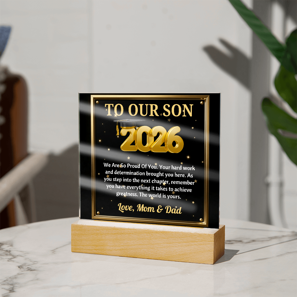 GRADUATION - Square Acrylic Plaque (TO OUR SON)