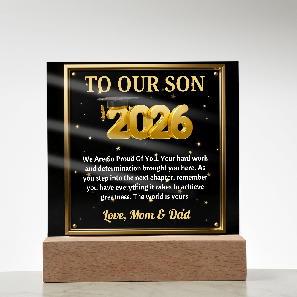 GRADUATION - Square Acrylic Plaque (TO OUR SON)