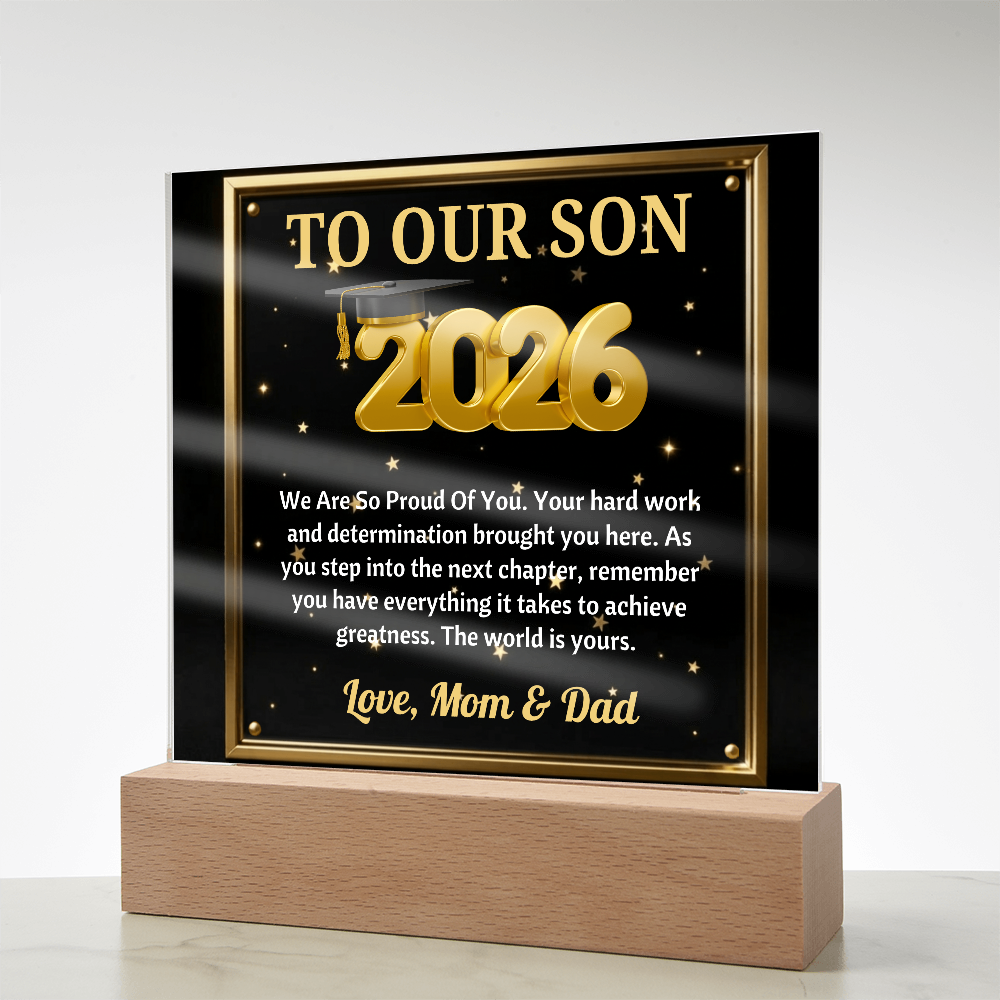 GRADUATION - Square Acrylic Plaque (TO OUR SON)