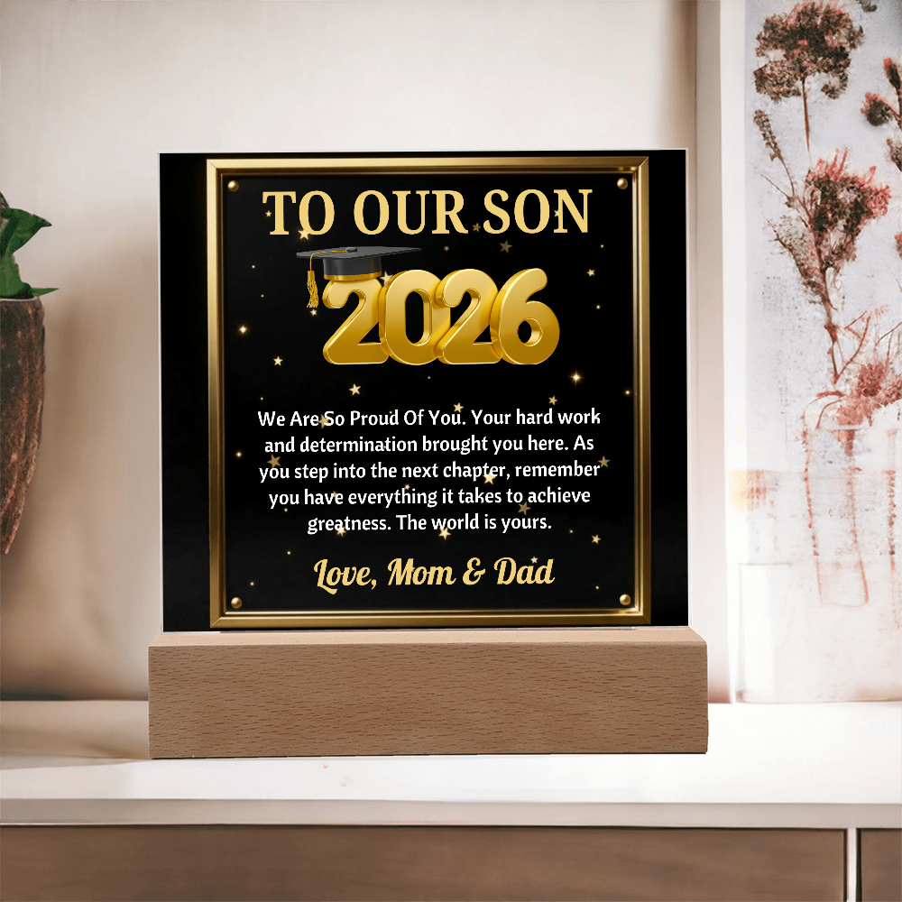 GRADUATION - Square Acrylic Plaque (TO OUR SON)