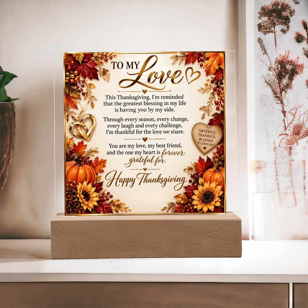Square acrylic plaque - Romance & THANKSGIVING