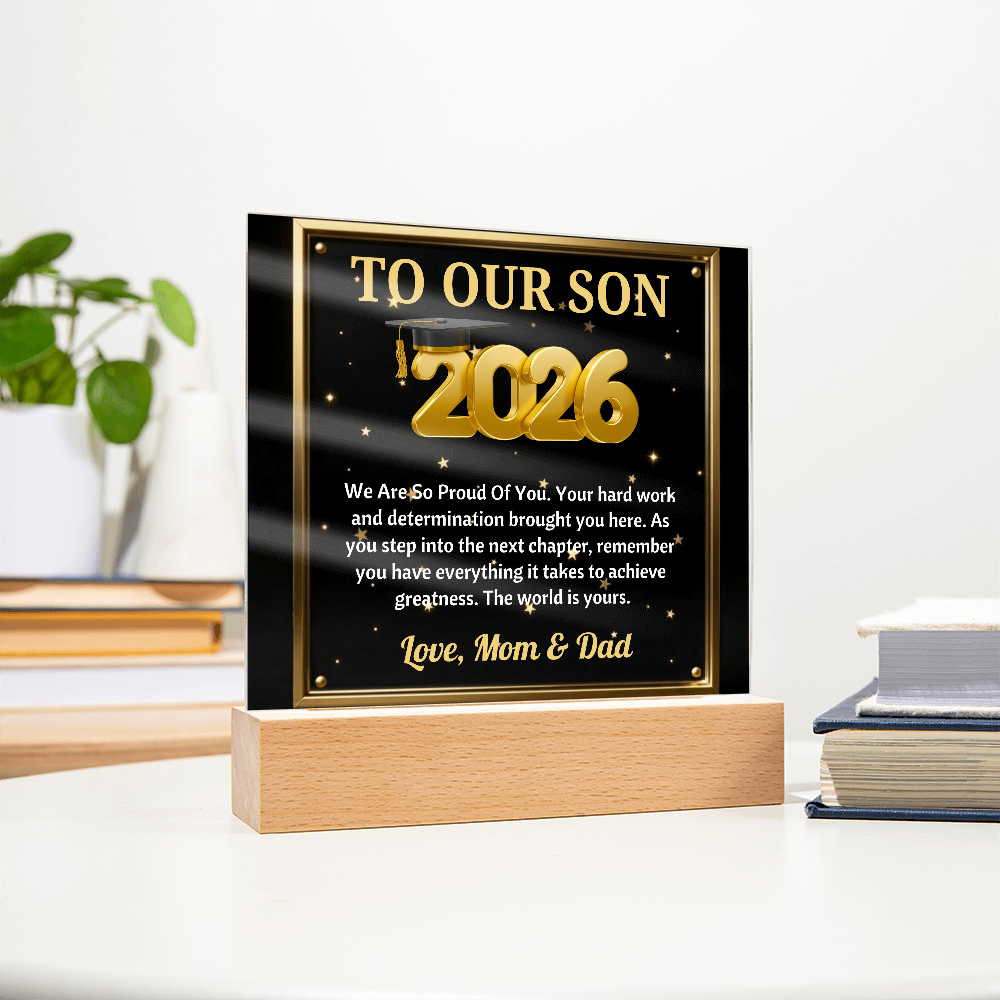 GRADUATION - Square Acrylic Plaque (TO OUR SON)