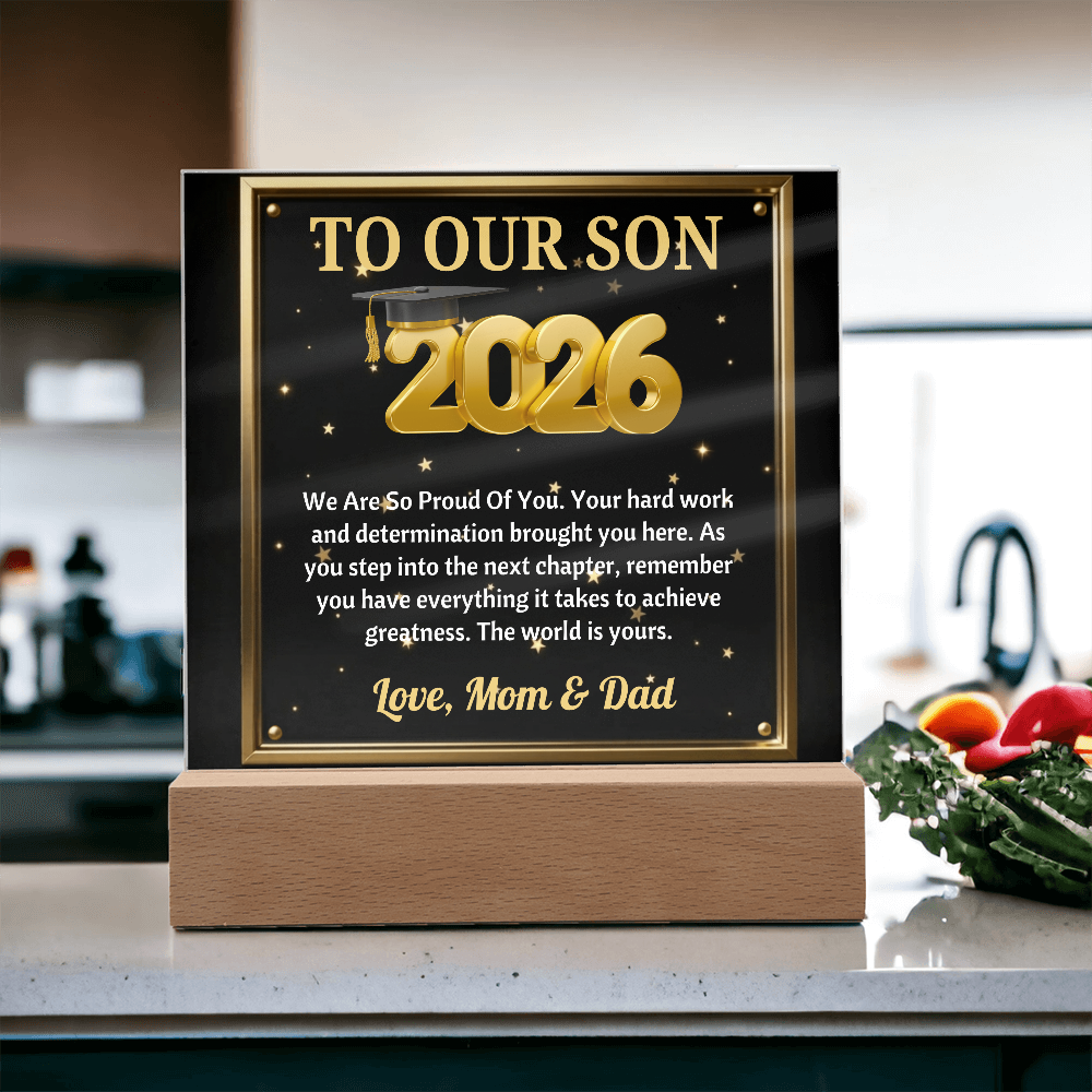 GRADUATION - Square Acrylic Plaque (TO OUR SON)