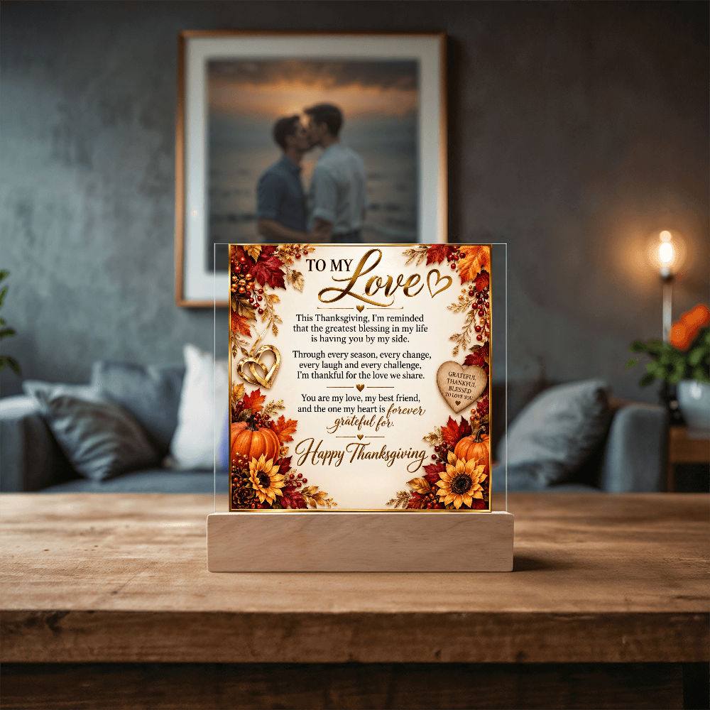 Square acrylic plaque - Romance & THANKSGIVING