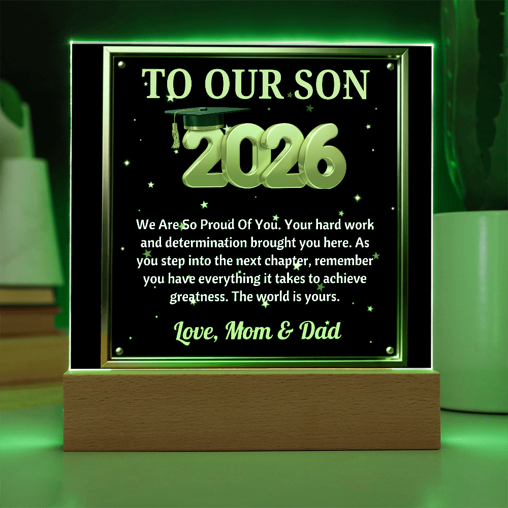 GRADUATION - Square Acrylic Plaque (TO OUR SON)