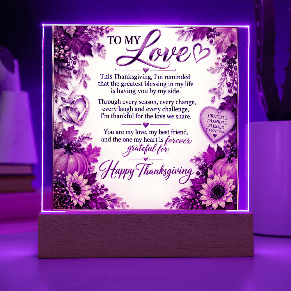 Square acrylic plaque - Romance & THANKSGIVING