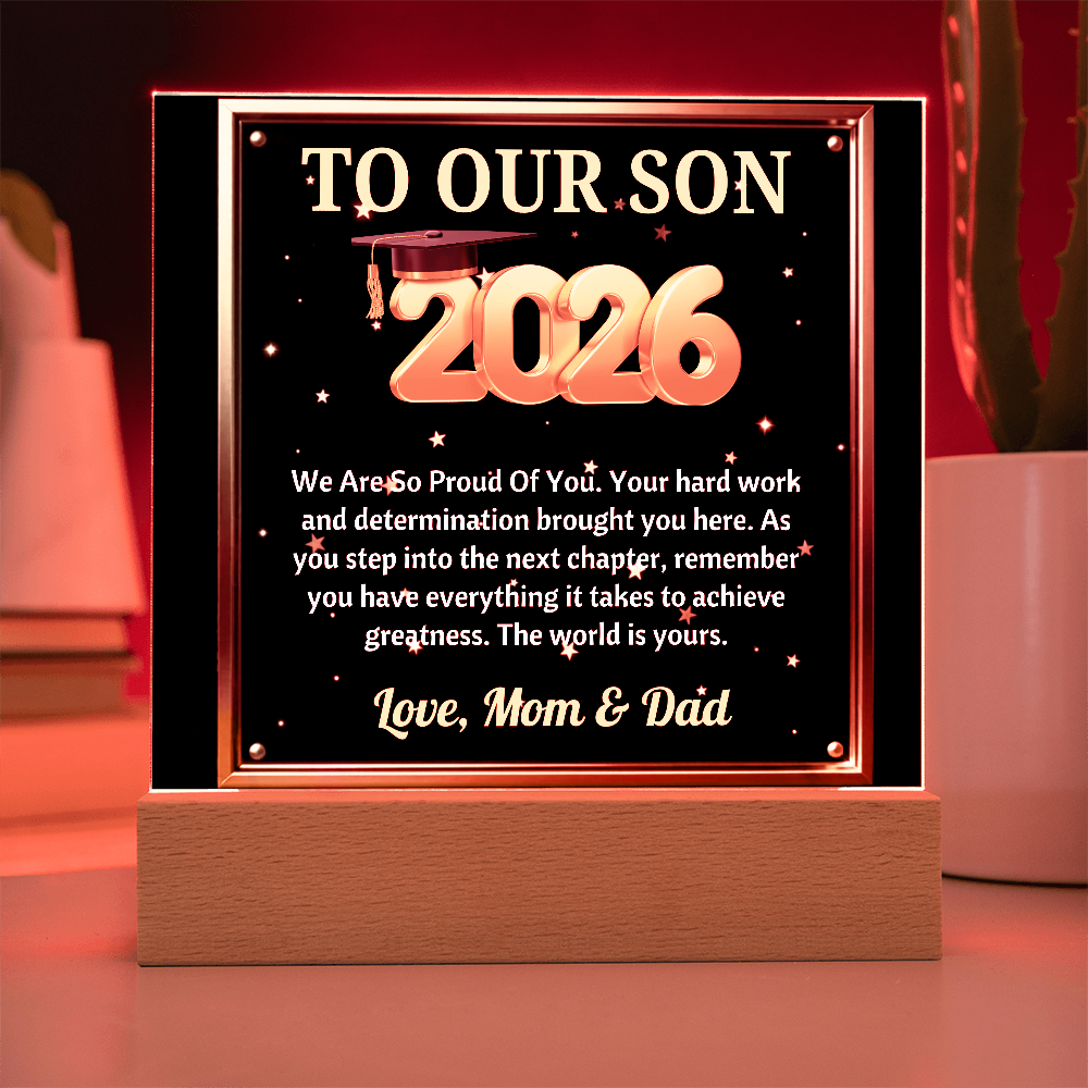 GRADUATION - Square Acrylic Plaque (TO OUR SON)
