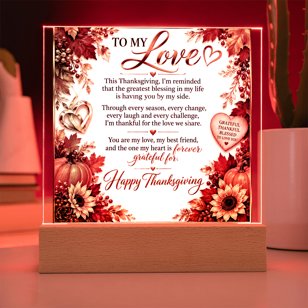 Square acrylic plaque - Romance & THANKSGIVING