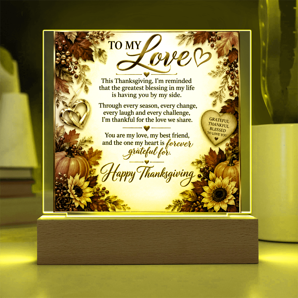 Square acrylic plaque - Romance & THANKSGIVING