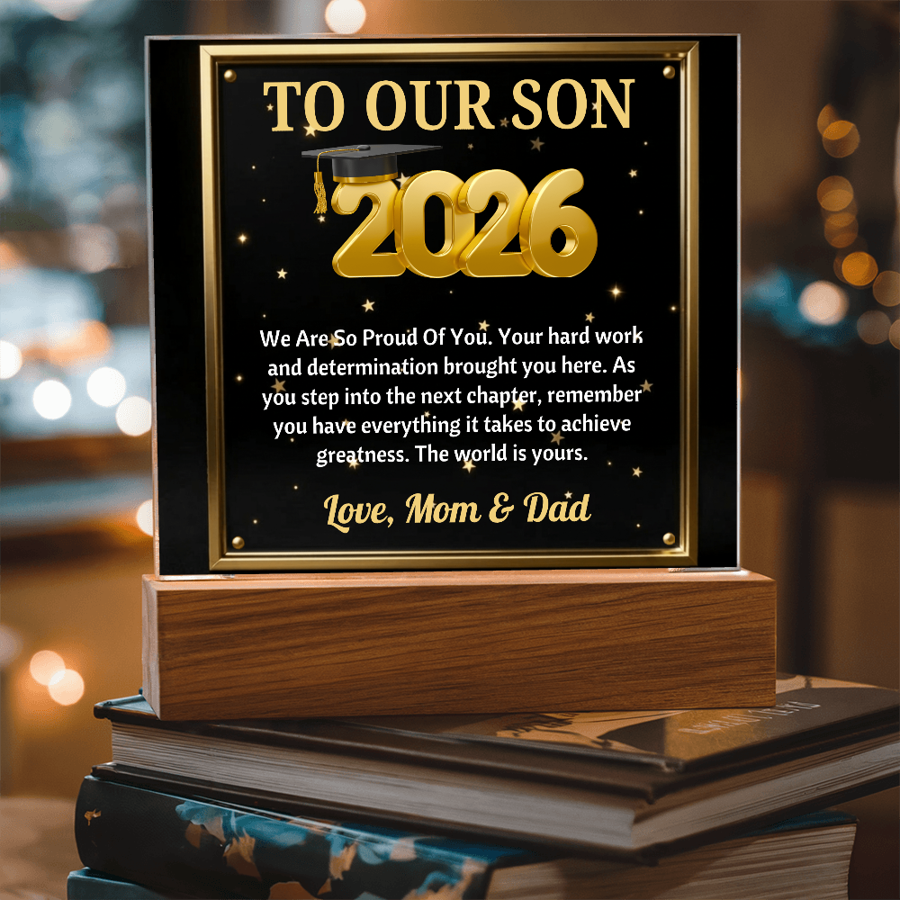 GRADUATION - Square Acrylic Plaque (TO OUR SON)