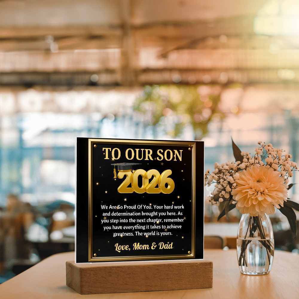 GRADUATION - Square Acrylic Plaque (TO OUR SON)