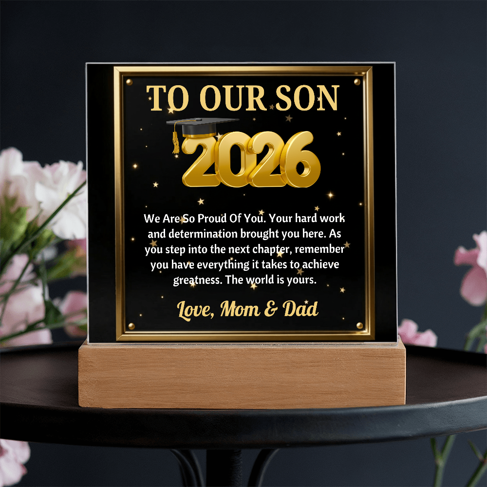 GRADUATION - Square Acrylic Plaque (TO OUR SON)