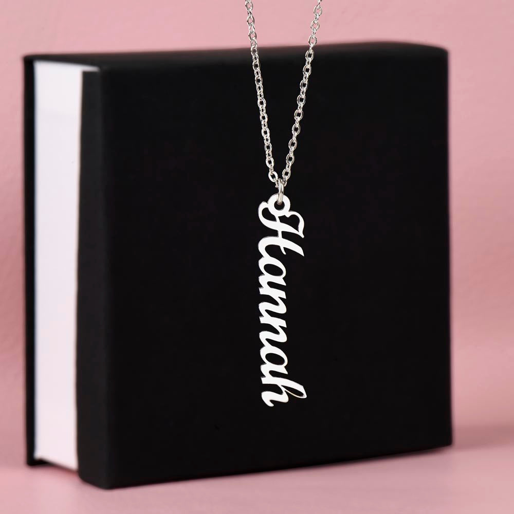 VERTICAL NAME (Personalized) Necklace NoMC - (HMD or ANY OCCASION)