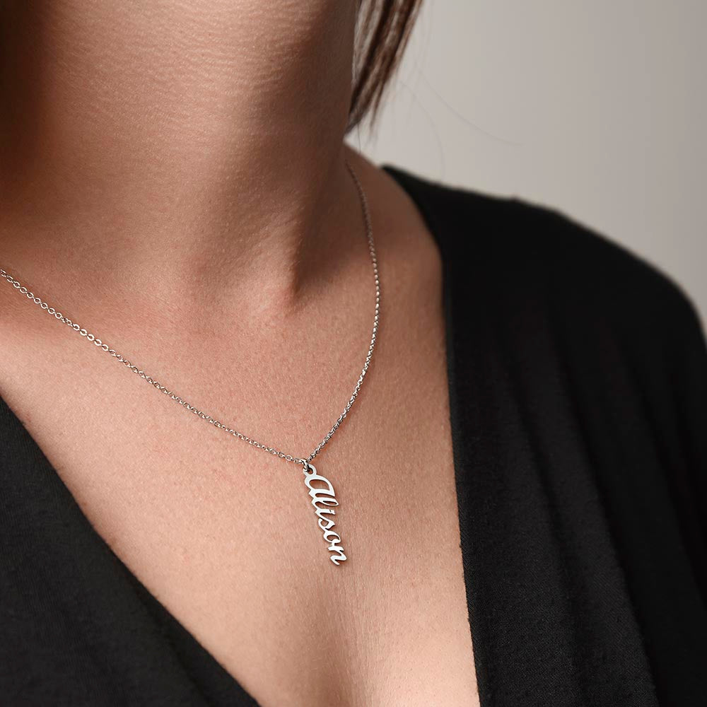 VERTICAL NAME (Personalized) Necklace NoMC - (HMD or ANY OCCASION)